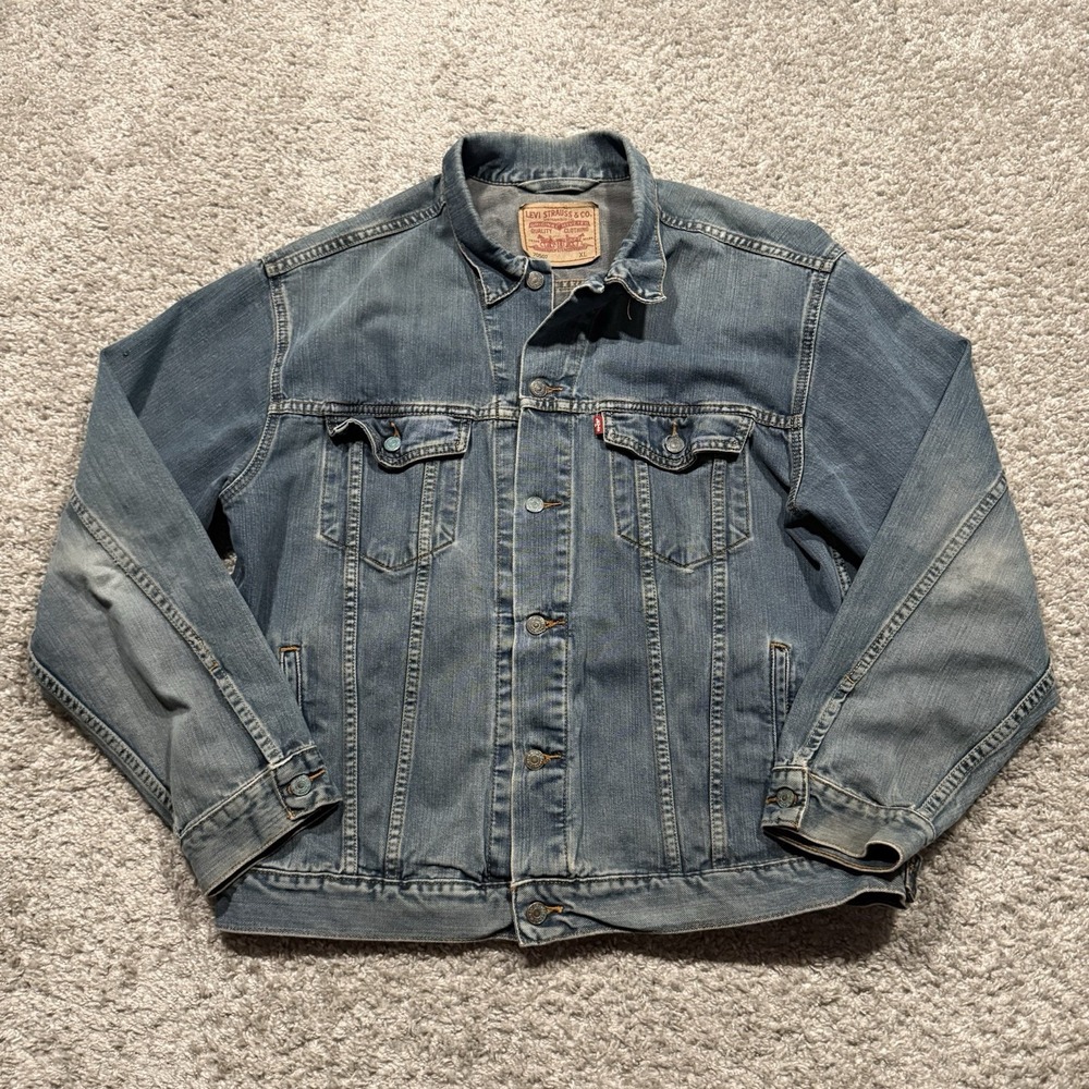 Levi's Denim Jacket Men's SZ XL Medium Wash 70507 Trucker Biker Jacket